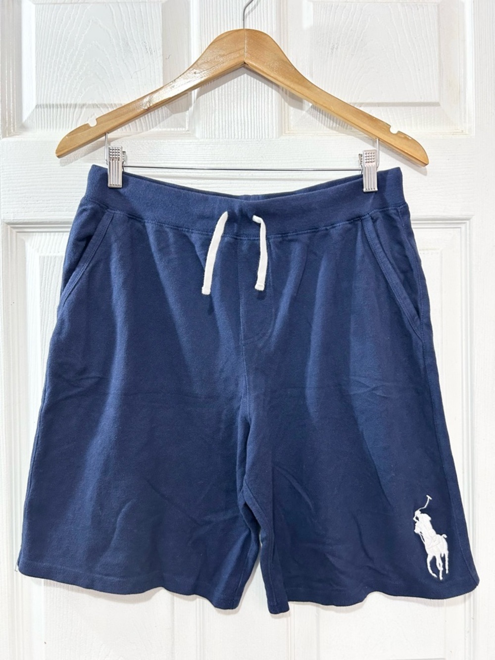 Polo Ralph Lauren Big Pony Fleece Shorts Navy Blue White Boys XL (18-20)